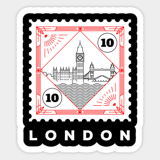 London Stamp Design Sticker